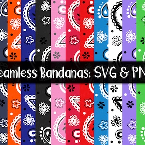 Layered Seamless Bandana Patterns - SVG, PNG, digital cut file - Commercial Use - Instant Download - Files for Cricut - Silhouette SVGs