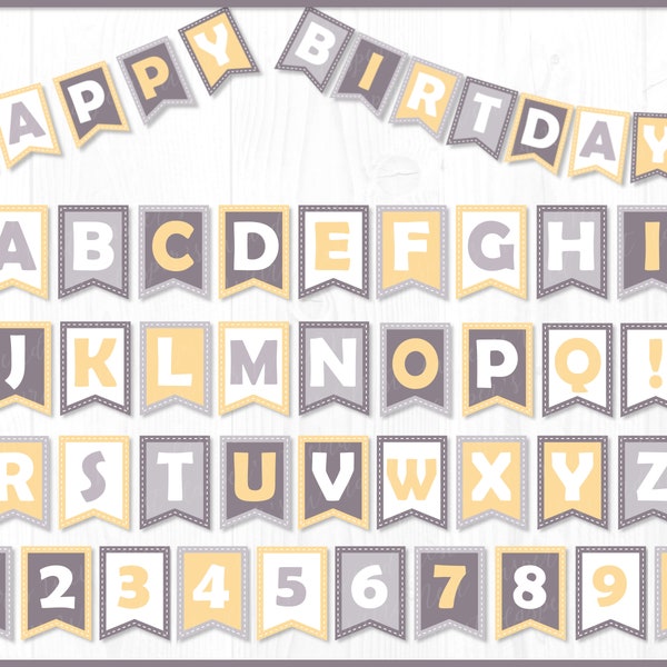 Birthday Banner Alphabet & Number Flags - SVG, PNG, JPG - Commercial Use, Instant Download, Digital Cut Files, Vector Files, Letter svg