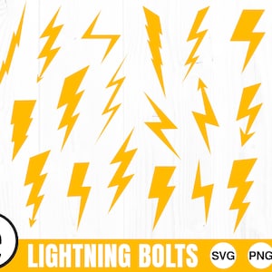 Lightning Bolts, SVG, PNG, JPG, Commercial Use, Digital Cut File, File for Cricut, Transparent Background, Lightning Cut File, Electric Bolt