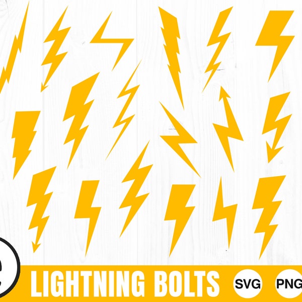 Lightning Bolts, SVG, PNG, JPG, Commercial Use, Digital Cut File, File for Cricut, Transparent Background, Lightning Cut File, Electric Bolt