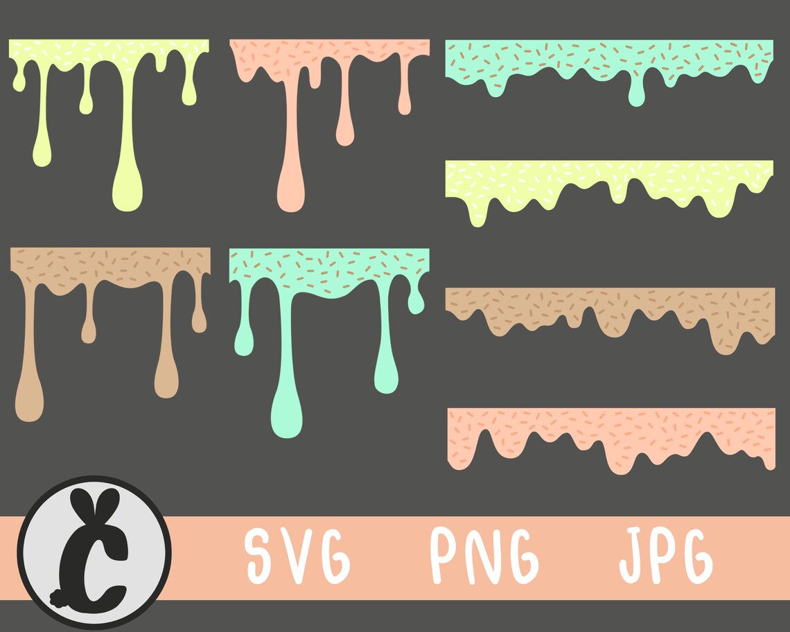 Dripping ice cream / frosting layered bundle SVG PNG JPG Etsy