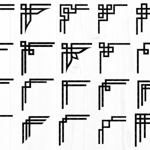 20 パックのアールデコ コーナー、SVG、PNG、JPG、デジタル カット ファイル、商用利用、即時ダウンロード、透明な背景、コーナー SVG バンドル