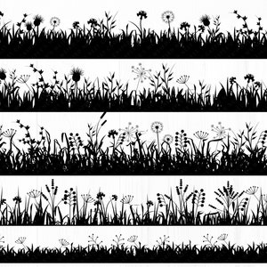 Grass Borders - SVG PNG JPG - Digital Cut File, Commercial Use, Instant Download, Grass Cut Files, Files for Cricut, Ready to Cut, Grass Svg