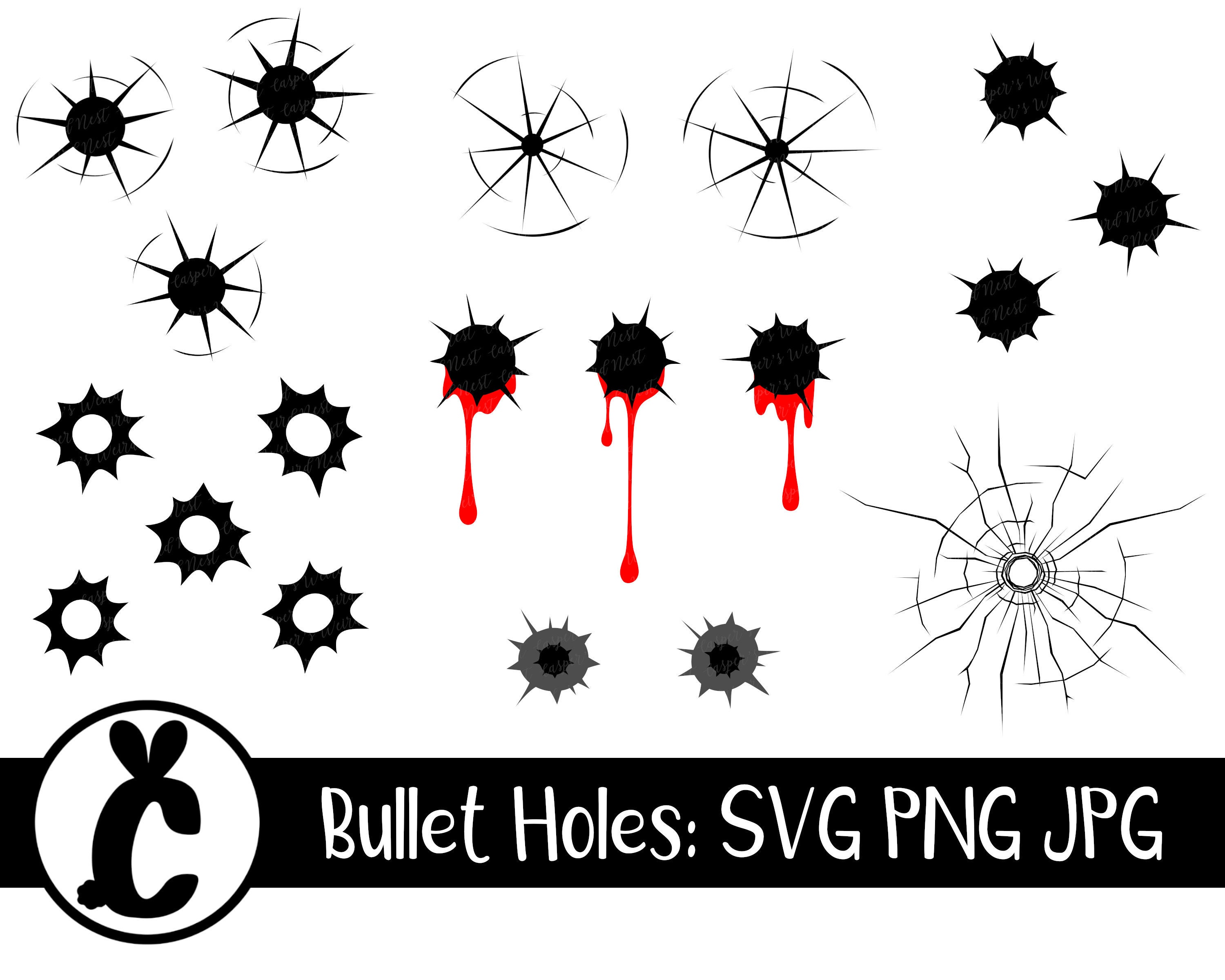 Bullet hole decal - .de