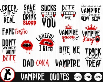 Vampire Bundle, SVG, PNG, JPG, Digital Cut File, Ready to Cut, File for Cricut, Halloween Bundle, Vampire Svg, Vampire Quote, Vampire Bundle