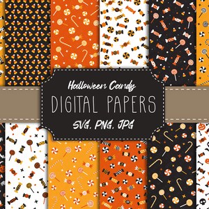 Halloween Candy - Digital Paper Pack - SVG, JPG, PNG - Commercial Use, Instant Download, Bloody Drips, Dripping Blood, Scrapbooking Paper