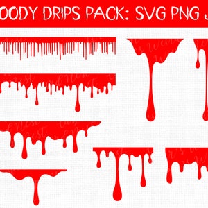 Bloody Dripping, Border Bundle, SVG, PNG, JPG, Commercial Use, Instant Download, File for Cricut,Blood Drop svg, Blood Border svg,Background