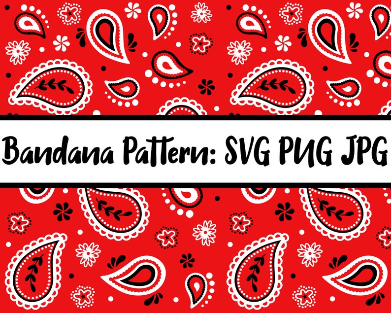 Download Svg Png Instant Download Commercial Use Allowed Jpg Transparent Background Digital Cut File 2 Colour Seamless Bandana Pattern Clip Art Art Collectibles