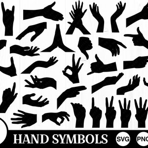 Símbolos de mão - SVG, PNG, JPG - Arquivo de corte digital, uso comercial, download instantâneo, pronto para cortar, arquivos para Cricut, mão apontando, mão svg