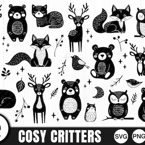 Scandi Style Animals - SVG, PNG, JPG - Beary Cut file, Digital Cut File, Animal Svg, Digital Download, Files for Cricut, Ready to Cut, Fox