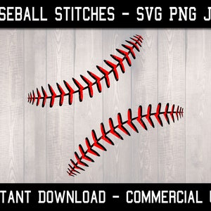 Punti da baseball - SVG, PNG, JPG, 2 strati, file di taglio digitale (download istantaneo, uso commerciale consentito) - sfondo trasparente