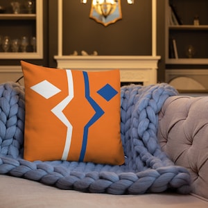 Snips&#39; Fulcrum Double-Sided Purple/Orange Pillow