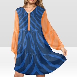 Snips-Inspired Loose V-Neck Flutter Sleeve Dress - Ahsoka Inspired