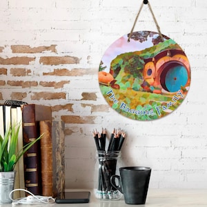 Straight From the Shire - Personalized Round Wooden Door Sign 11.8''