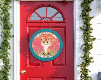 Greetings from Lothal! - Personalized Round Wooden Door Sign 11.8''