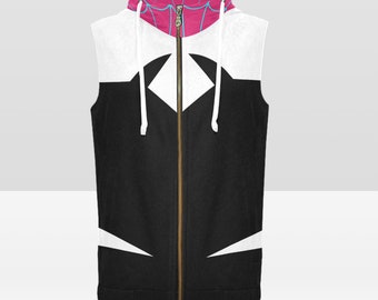 Gwen's Spidey Everyday Cosplay - Frauen ärmelloser Hoodie (wichtige Versandhinweise finden Sie in der Beschreibung)