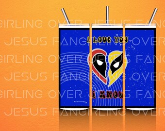 Dead-Pool W O L V E R I N E "Te amo, lo sé" Mezcla inspirada en Star Wars 20 oz. Vaso flaco