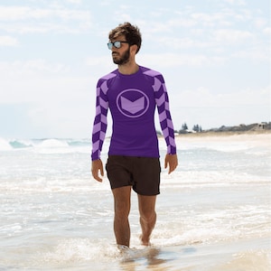 Barton&#39;s Chevron All-Over Print Men&#39;s Long Sleeve Rash Guard