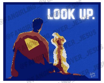 Look Up Clark & Krypto - Original Art Print (Multiple Sizes)