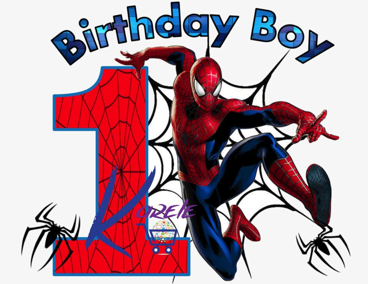 Spiderman 1st Birthday Digital File Only No Name Included Etsy