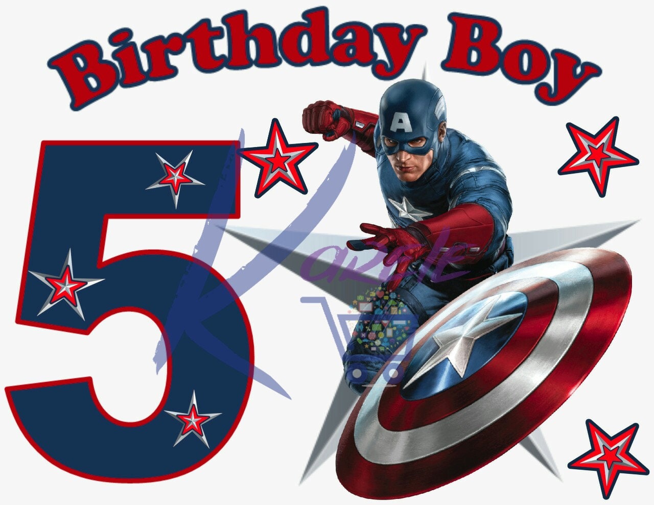 Captain America Birthday Digital File Only No Name - Etsy Australia