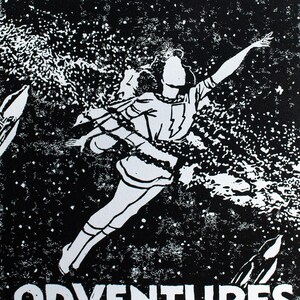 Original lino print - &quot;Galactic Adventures&quot;