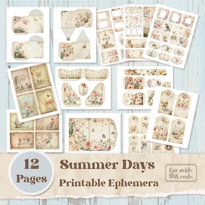 Kit Ephemera Summer Days – Complément imprimable pour le journal indésirable