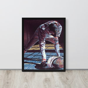 Framed Fencer Poster - Fencing Gift