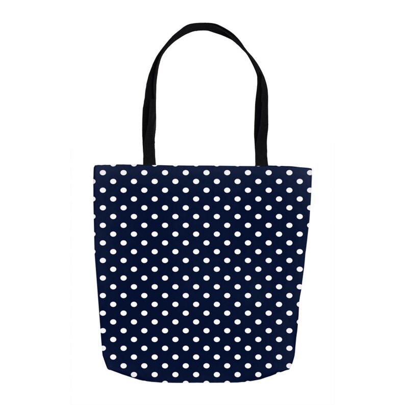 BlueWhite Polka Dots Tote Bag