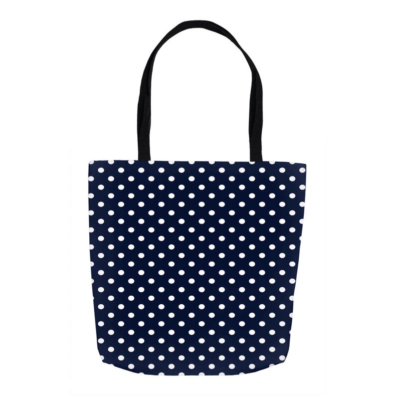 BlueWhite Polka Dots Tote Bag