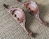 A pair of magnificent French carved hardwood antique pediments garnitures with delicate detail leaf motifs classic medallion