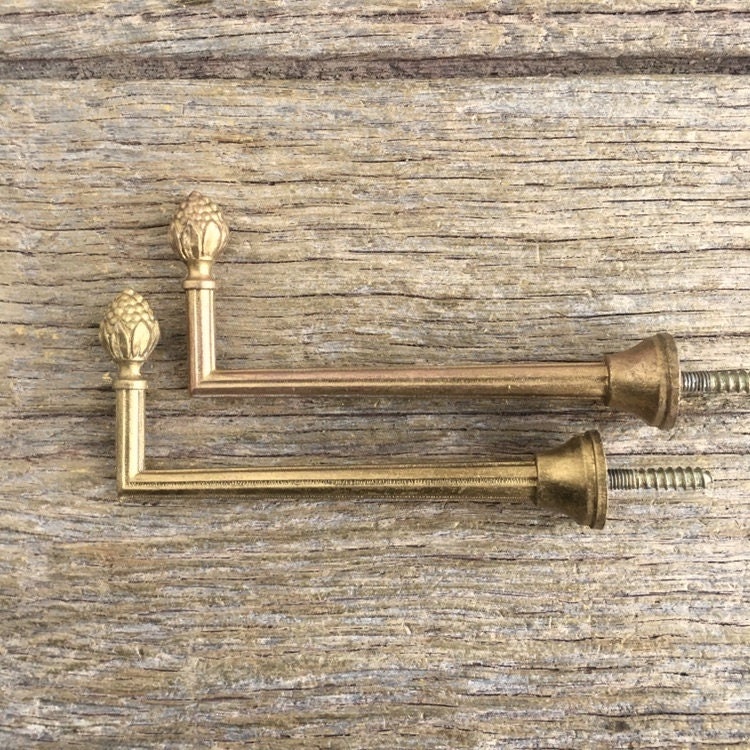 Ensemble de 2 Magnifiques Crochets Rideau en Bronze Décoratifs Design Français Classique avec Une Fi