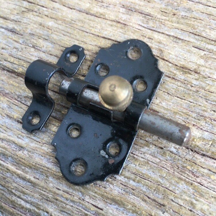 Ancien Caractère Métallique Patiné Portail Coulissant Verrou Boulon - Récupération Architecturale Ré