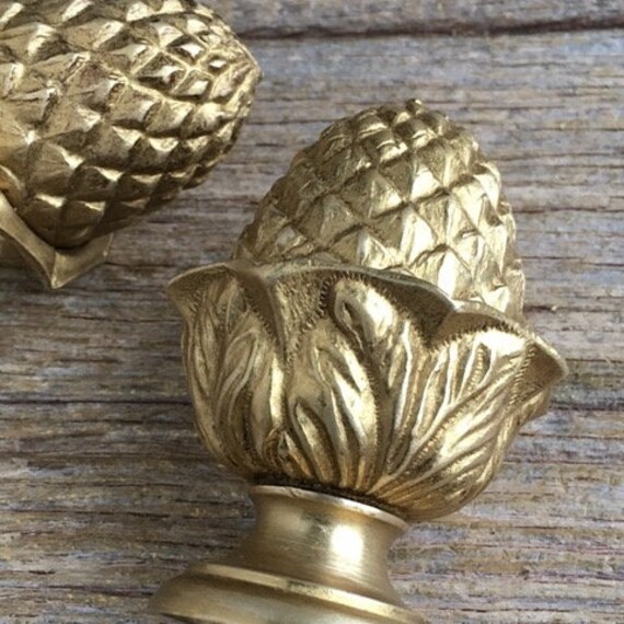 Une Paire Bien Coulée de Motif Naturaliste Français Extrémités ou Fleurons Tringle à Rideaux en Bron