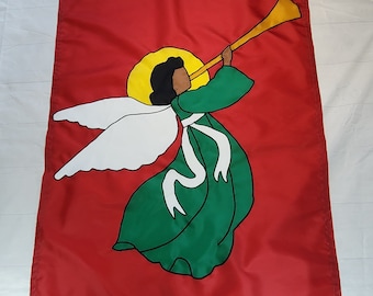 Large House Flag, Applique Flag, Christmas Angel-1 Flag