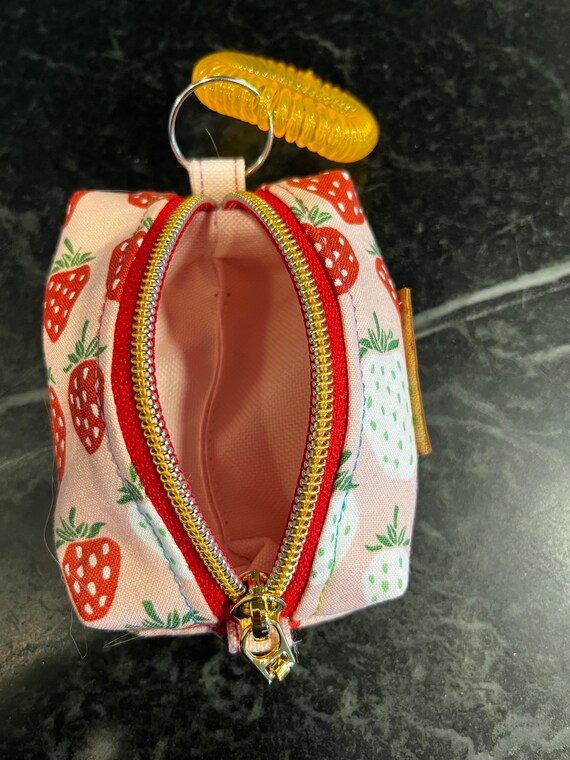 Strawberry Itty Bitty Boxy Bag With Yellow Wrist Coil Etsy