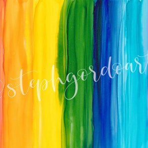 DIGITAL Rainbow Alcohol Ink Print - ROY G BIV 5x7 8x10 Wall Art ...