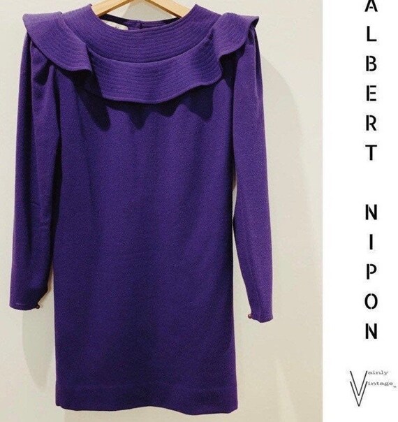 Vintage 60s Albert Nipon Wool Dress