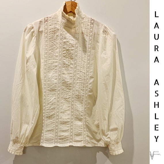 RARE Vintage 80s Laura Ashley Edwardian Style Blou