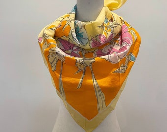 Vintage 70s Multi Colored Floral Scarf Made in Italy