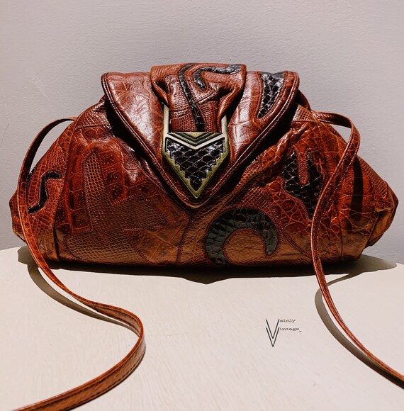 Vintage 80s Sharif Snakeskin Crossbody.
