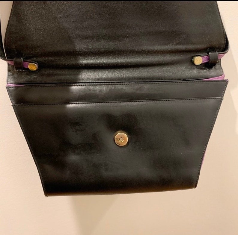 Vintage 70s Leather Colorblock Crossbody Bag