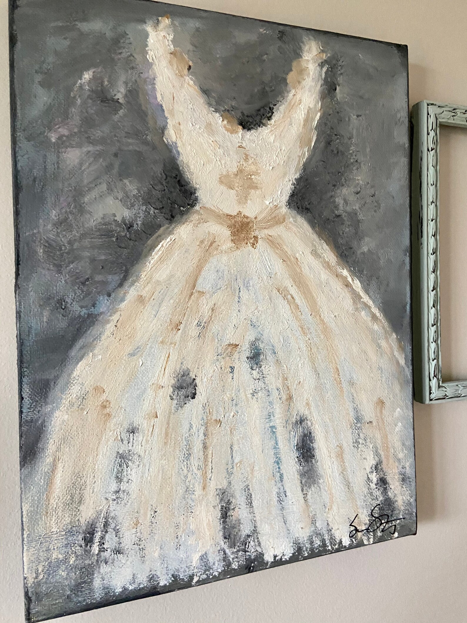 12x9 Oil Dress Painting Etsy