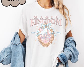 Verträumtes Disney Schloss Shirt, kokett Schleife Disney World Shirt, Magic Kingdom Shirt, Disney Ästhetik, EST 1971 Shirt