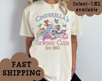 Camisa del club de costura de Cenicientas, camisas de Cenicienta, camisa de zapatilla de cristal, ratón de Cenicienta, camisa de Disney World, camisa de Disneyland, Disney a juego