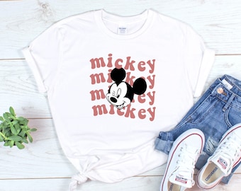 Camiseta retro de Mickey Mouse: Camiseta de vacaciones familiares en Disneyland