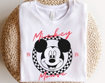 Camisa de Mickey Mouse, camisa retro de Mickey a cuadros, camisa de Disney World, camisas de Disneyland, camisa de Disney, camisa de Disneyland, camisa de Disney World