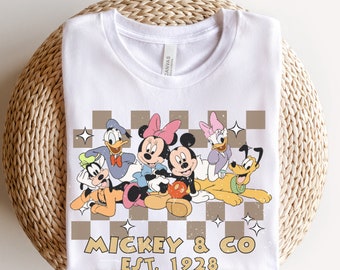 Mickey & Co. Shirt, Retro Checkered Mickey and Friends Shirt, Disney World Shirt, Disneyland Shirts, Disney Shirt, Disneyland Shirt, Disney