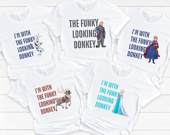 Estoy con las camisetas familiares a juego de Frozen con el burro de aspecto divertido