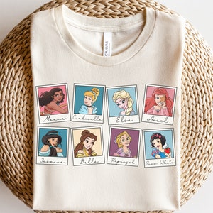 Disney Princess Shirt, Disneyland Shirt, Disney World Shirt, Cinderella, Ariel, Moana, Elsa, Jasmine, Belle, Rapunzel, Oversized Disney Tee